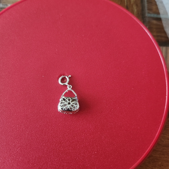 925 Sterling Silver Mini Purse Pocketbook Pendant Charm - Picture 2 of 3